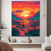 Romantic desert scene at sunset painting by numbers - shipping from DE